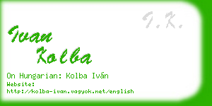 ivan kolba business card