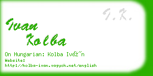 ivan kolba business card